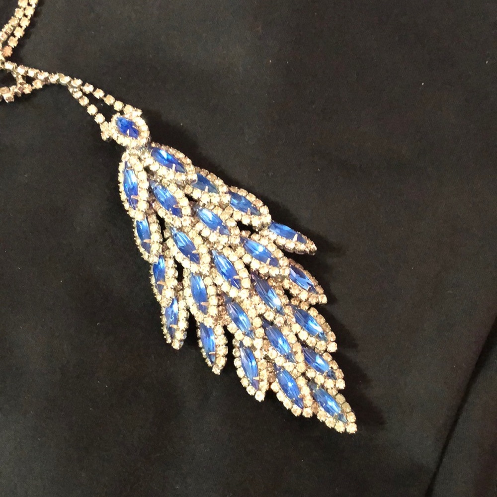 Blue and silver crystal necklace. Never worn.